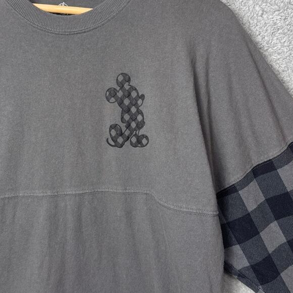 Disneyland Spirit jersey Retired Gray Buffalo Check Sleeve SZ S Disney Mickey - Picture 3 of 8
